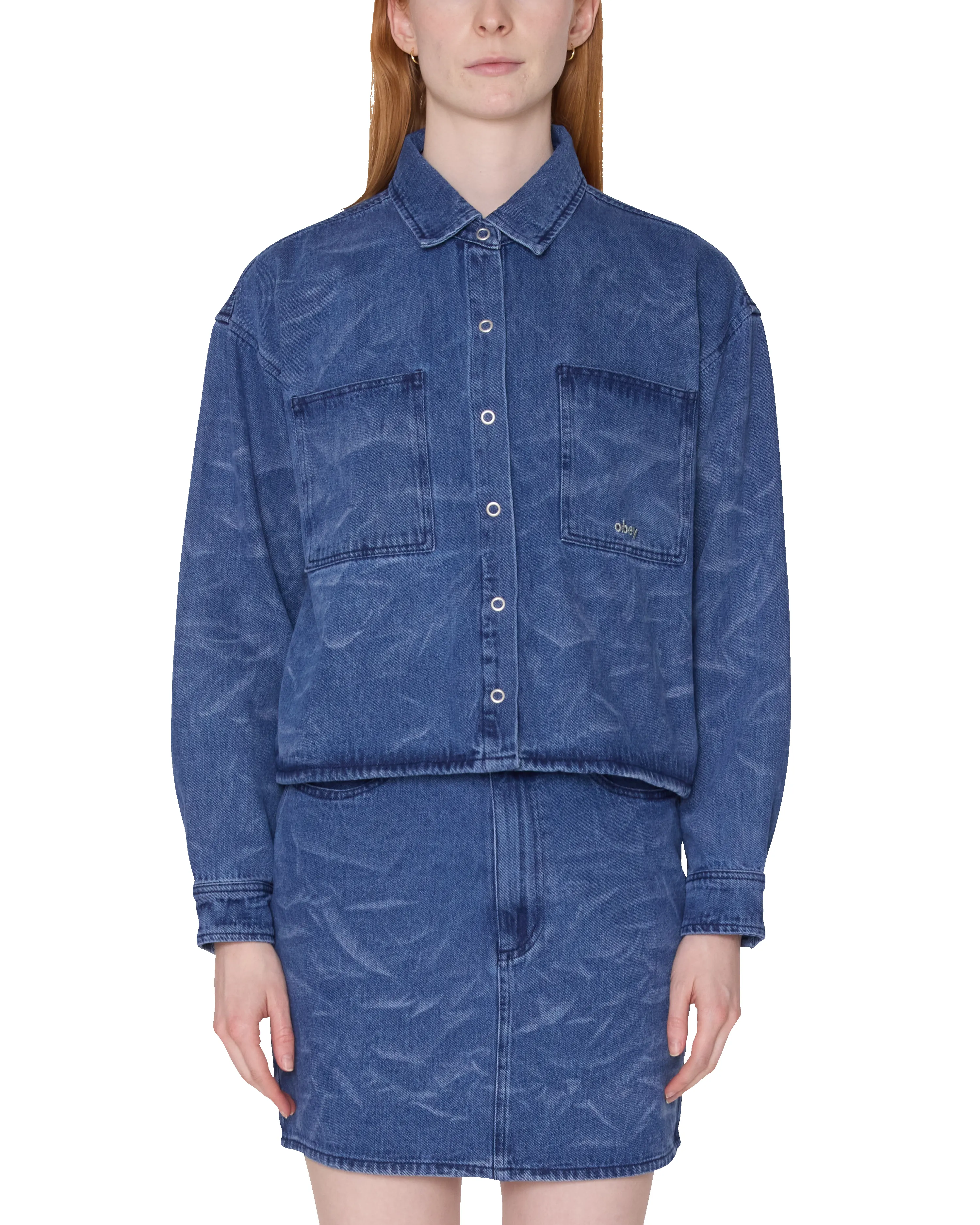 TRINITY WRINKLE DENIM SHIRT sold by Obey