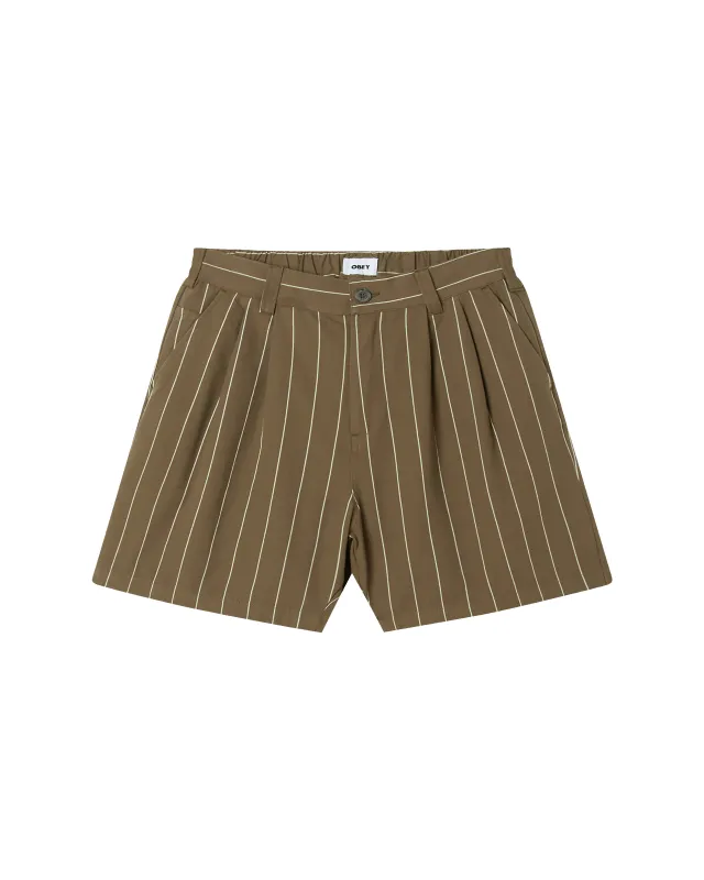 FOSTER STRIPE PLEATED SHORT made by Obey