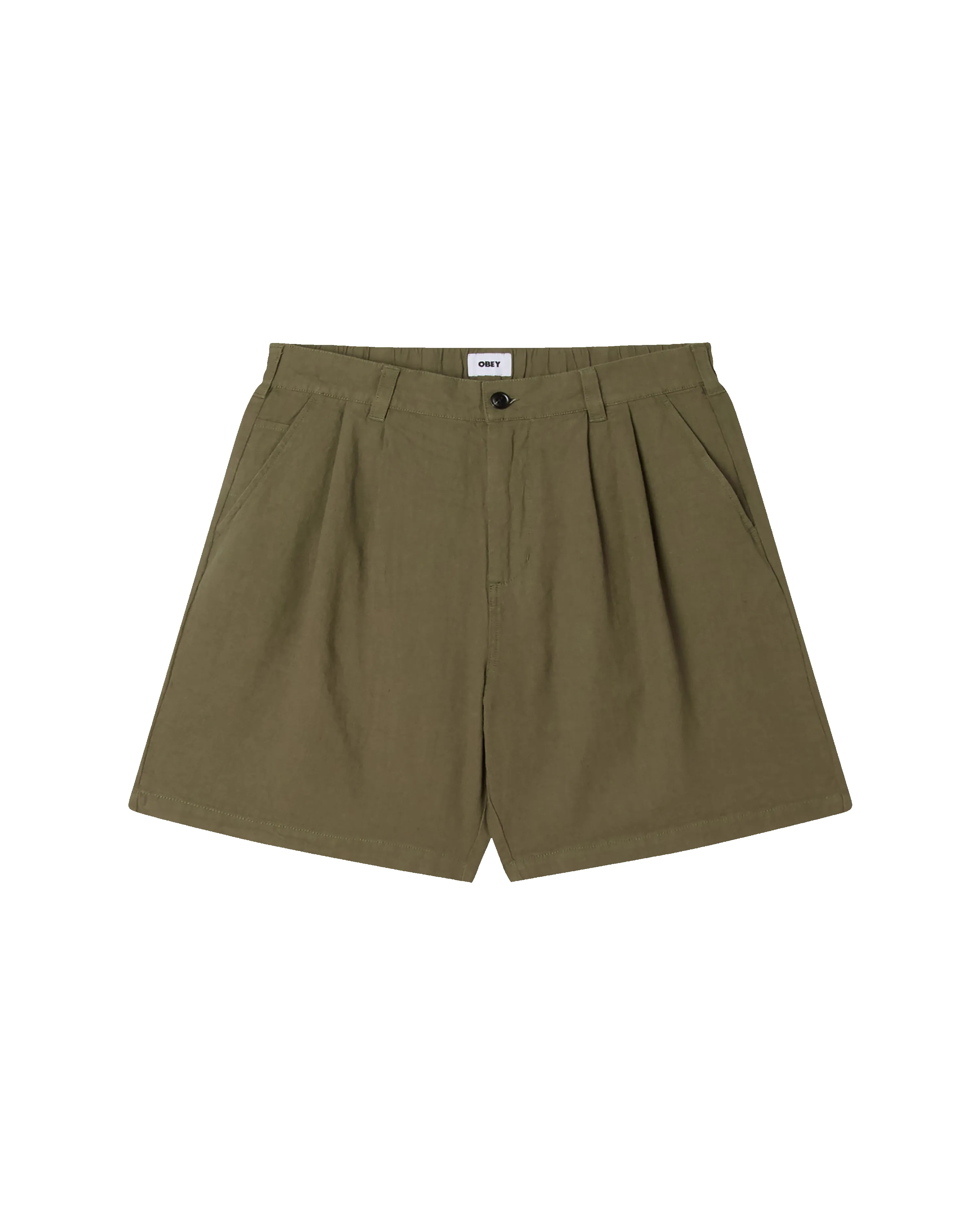 FOSTER PLEATED LINEN SHORT sold by Obey