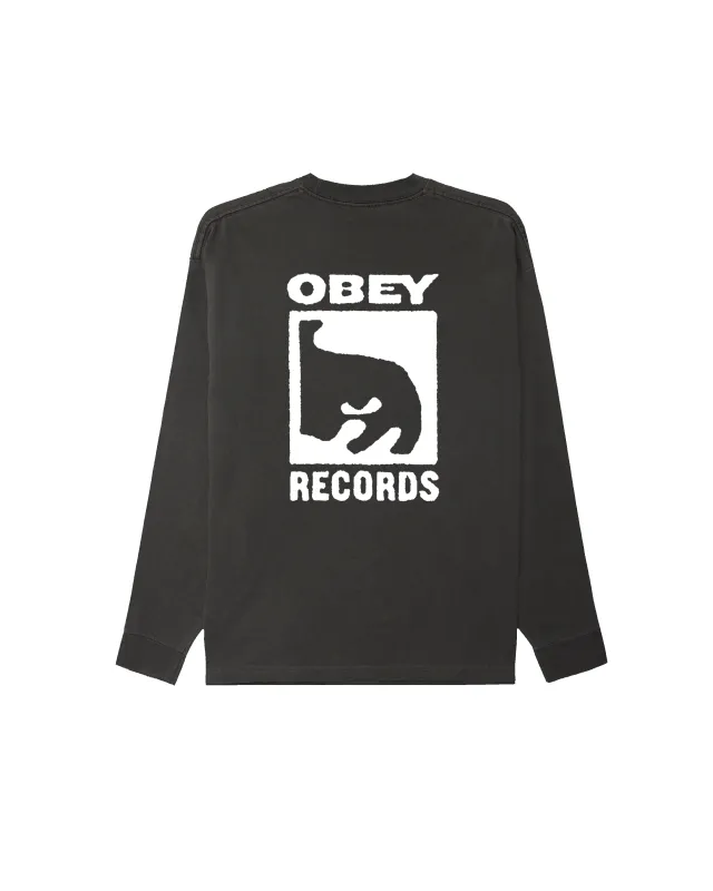 RECORDS ICON PIGMENT LS T-SHIRT made by Obey