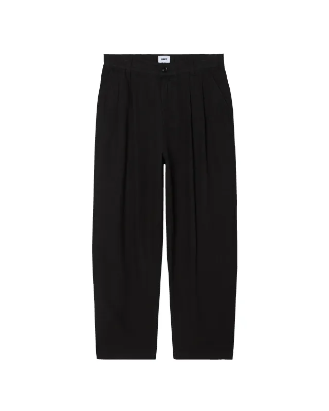 FOSTER PLEATED LINEN PANT sold by Obey