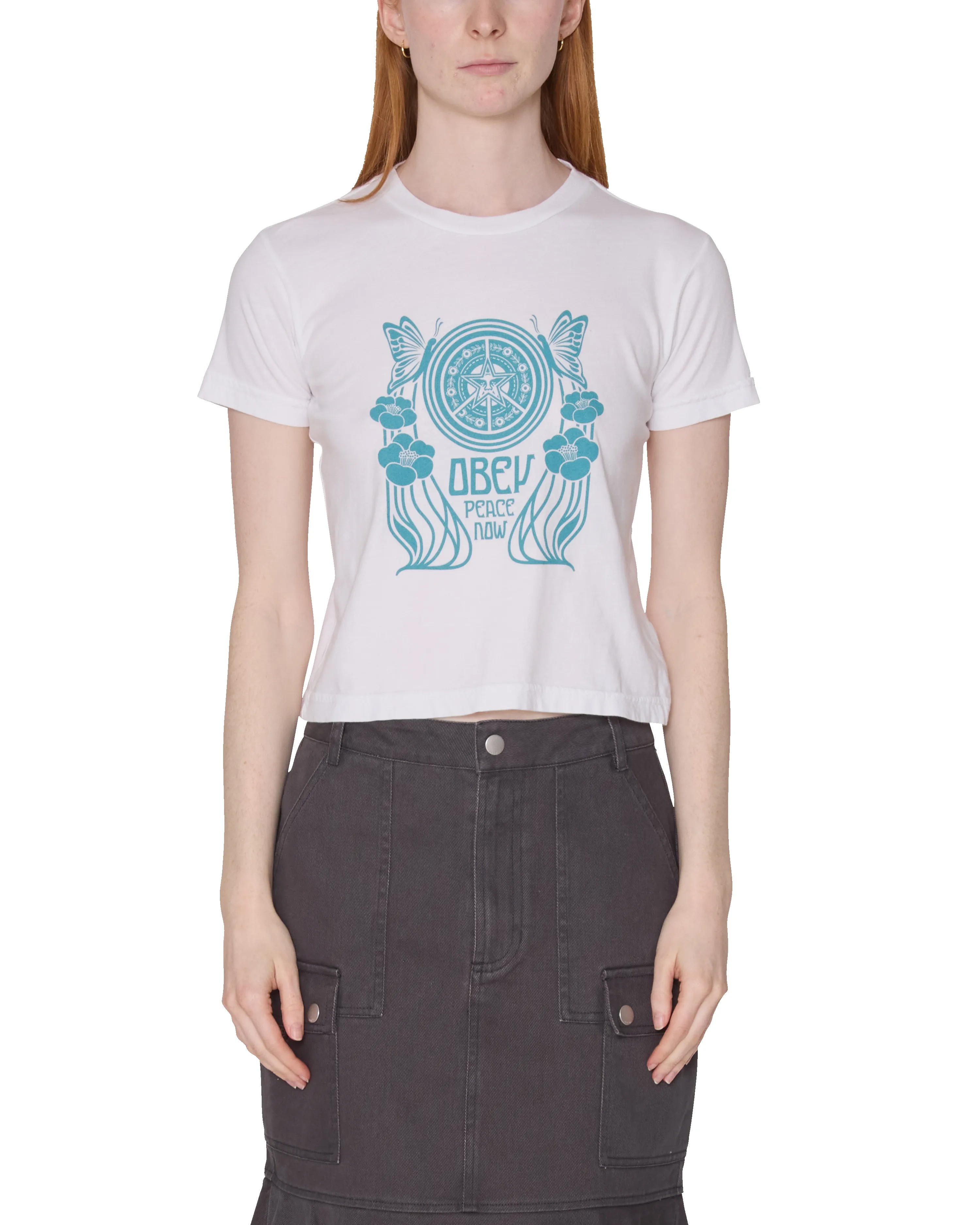 PEACE NOW BUTTERFLY KAIA T-SHIRT sold by Obey