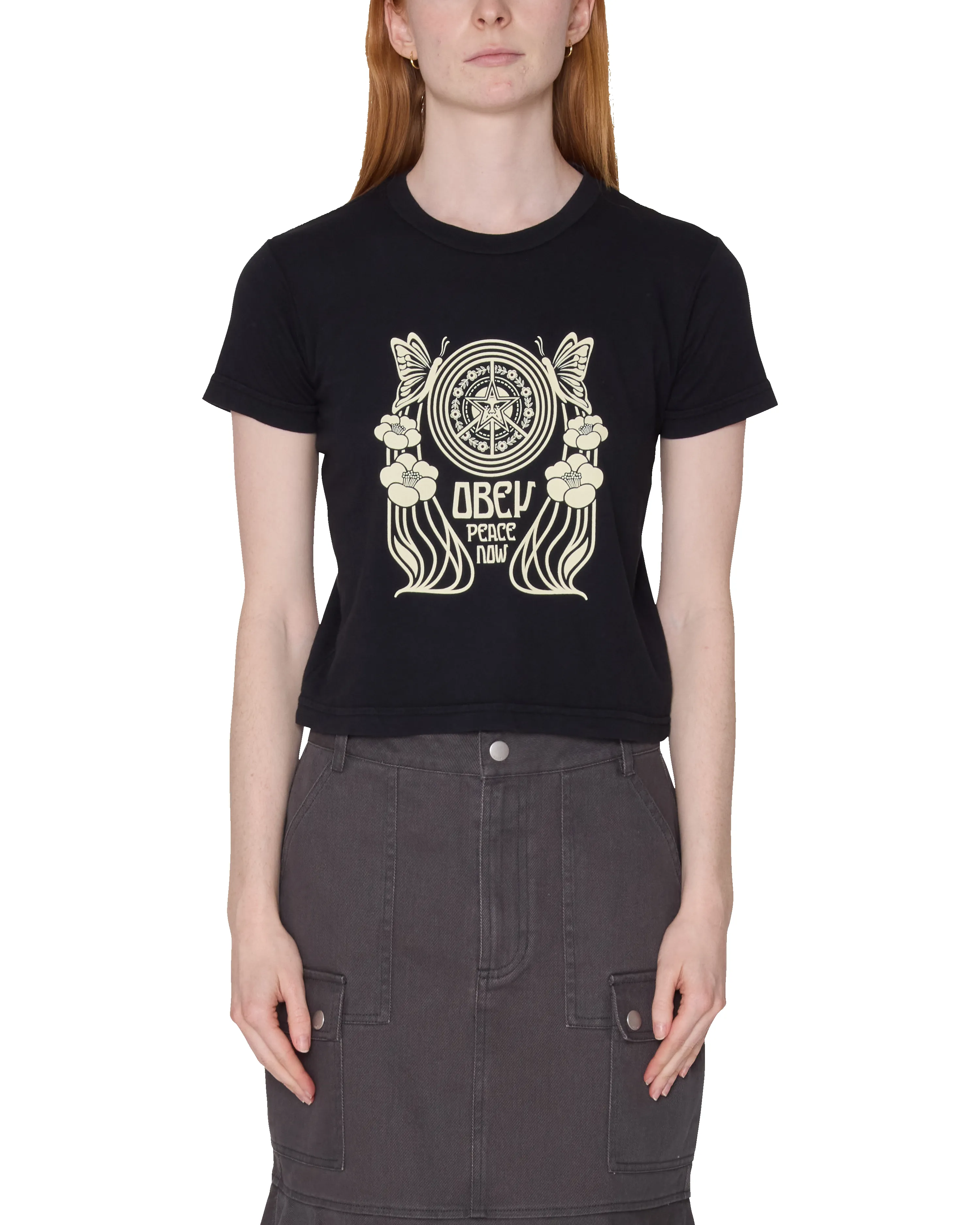 PEACE NOW BUTTERFLY KAIA T-SHIRT sold by Obey