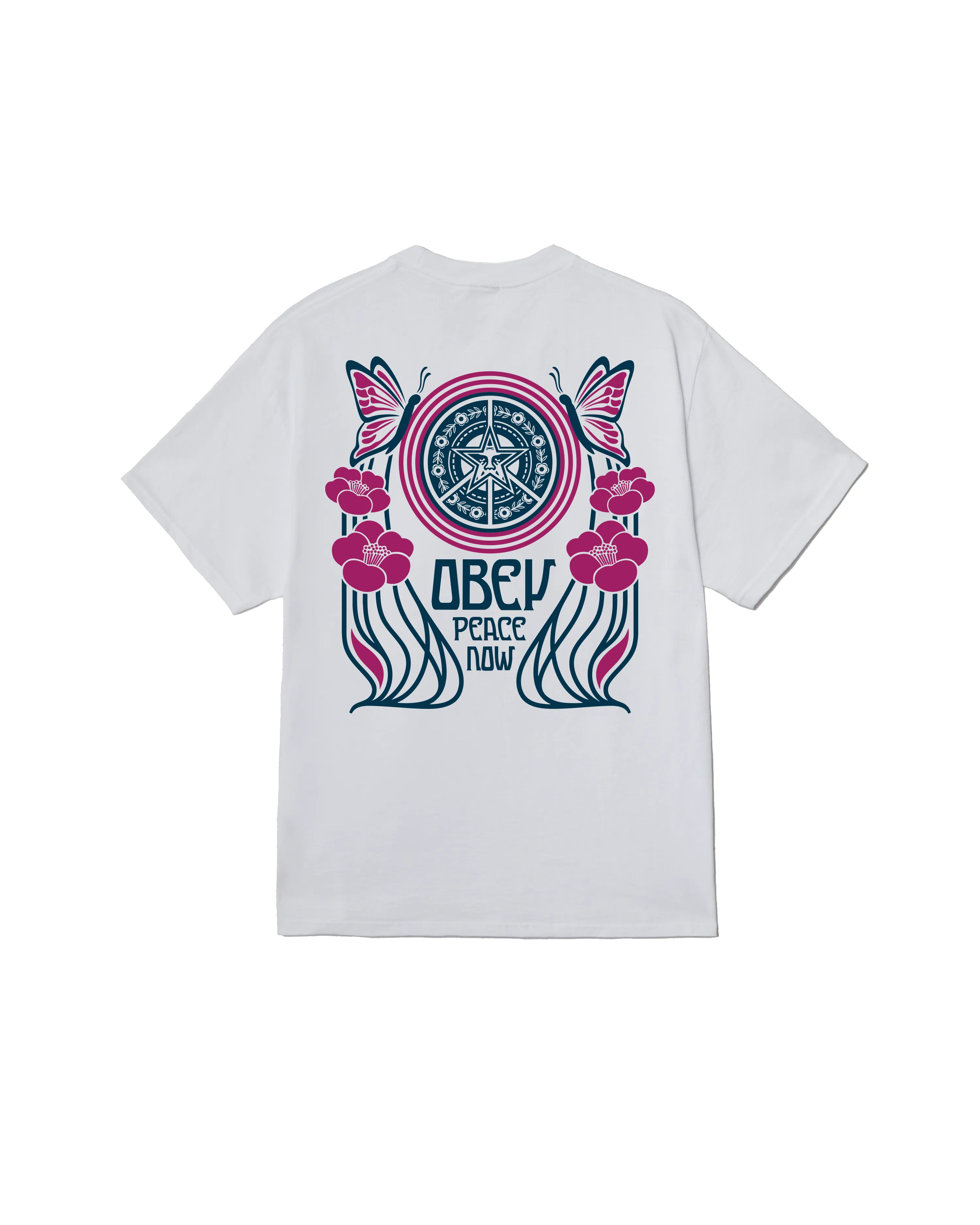 PEACE NOW BUTTERFLIES CLASSIC T-SHIRT sold by Obey