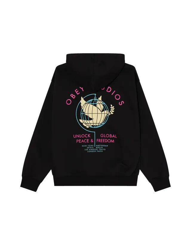 UNLOCK PEACE & FREEDOM PULLOVER HOOD made by Obey