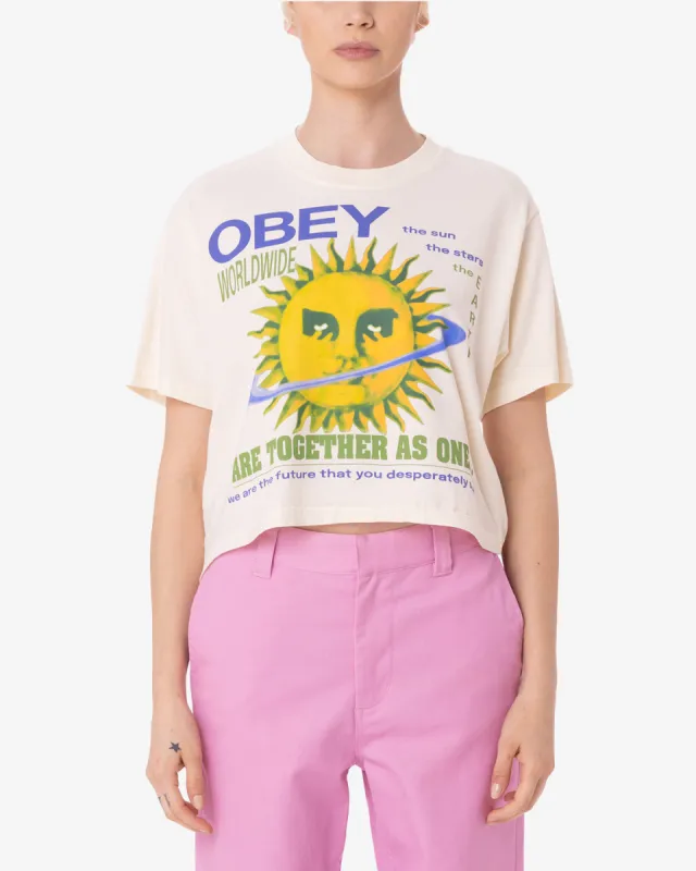 TOGETHER AS ONE WEEKEND CROP T-SHIRT sold by Obey