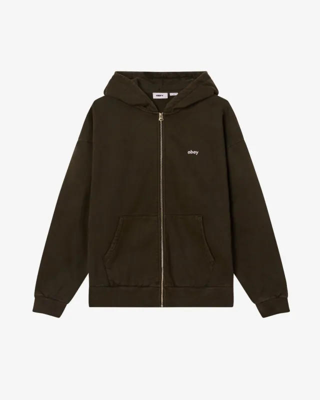 LOWERCASE PIGMENT ZIP HOOD sold by Obey