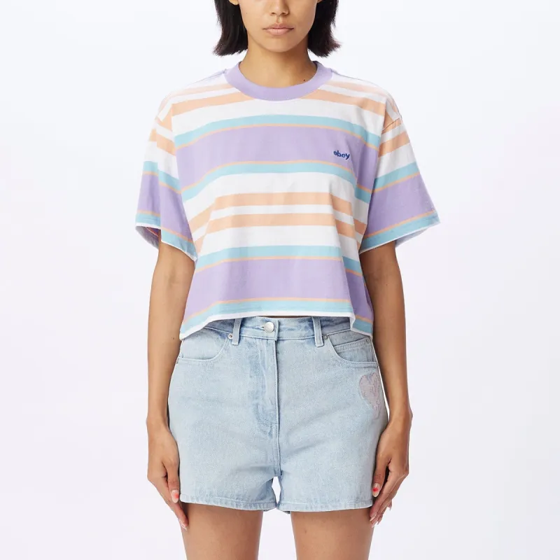ARIELLA STRIPE CROPPED T-SHIRT sold by Obey