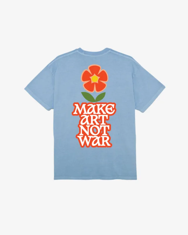 MAKE ART NOT WAR FLOWER PIGMENT T-SHIRT sold by Obey