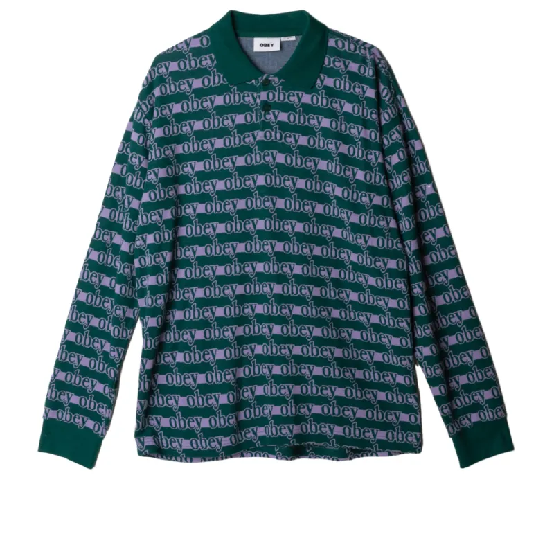 INTERLOCK LOGO JAQUARD LS POLO sold by Obey