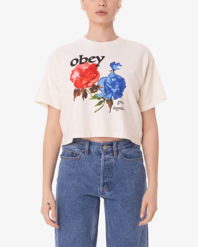 GROW TOGETHER WEEKEND CROP T-SHIRT sold by Obey