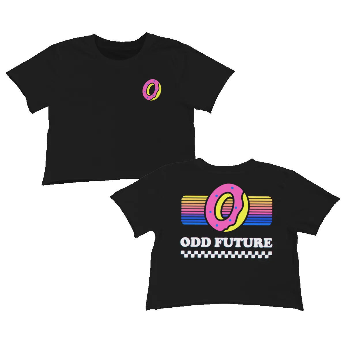 Rainbow Checkerboard Crop Shirt - Black sold by Odd Future