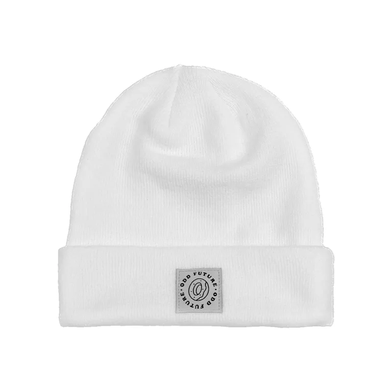 DONUT PATCH WHITE CUFF BEANIE made by Odd Future