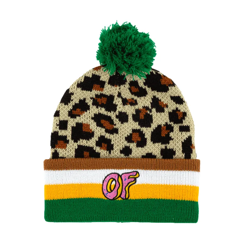 OF Leopard Pom Pom Beanie made by Odd Future