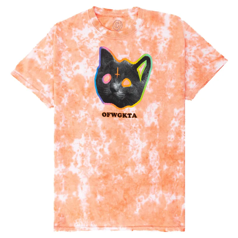 Psych Kitty Tee - Peach Crystal Wash Tie Dye sold by Odd Future