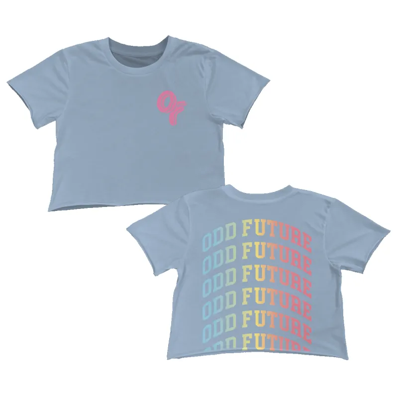 Repeat Rainbow Crop Shirt - Dusty Blue sold by Odd Future
