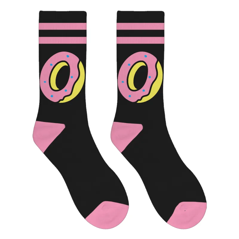 Big Donut O Striped Socks - Black/Pink sold by Odd Future