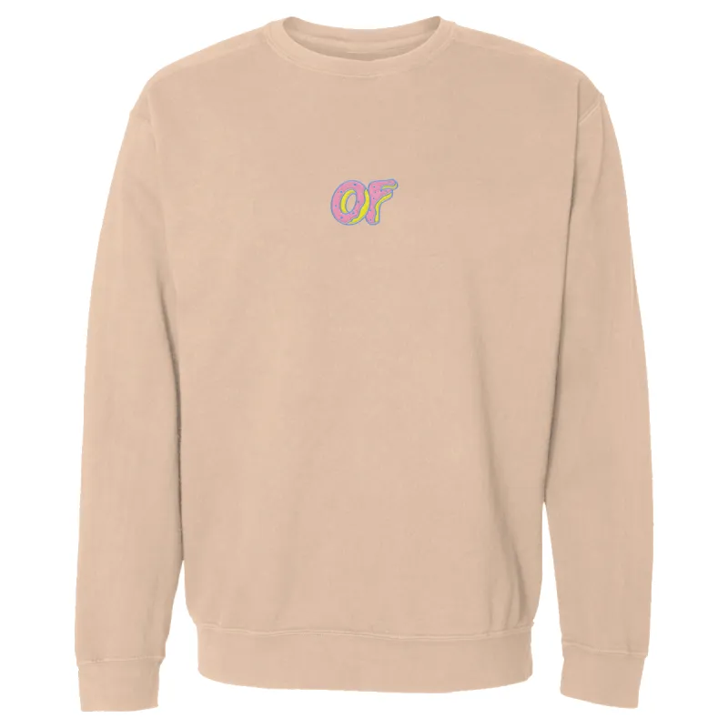 OF Donut Logo Embroidered Crewneck Sweatshirt - Sandstone sold by Odd Future