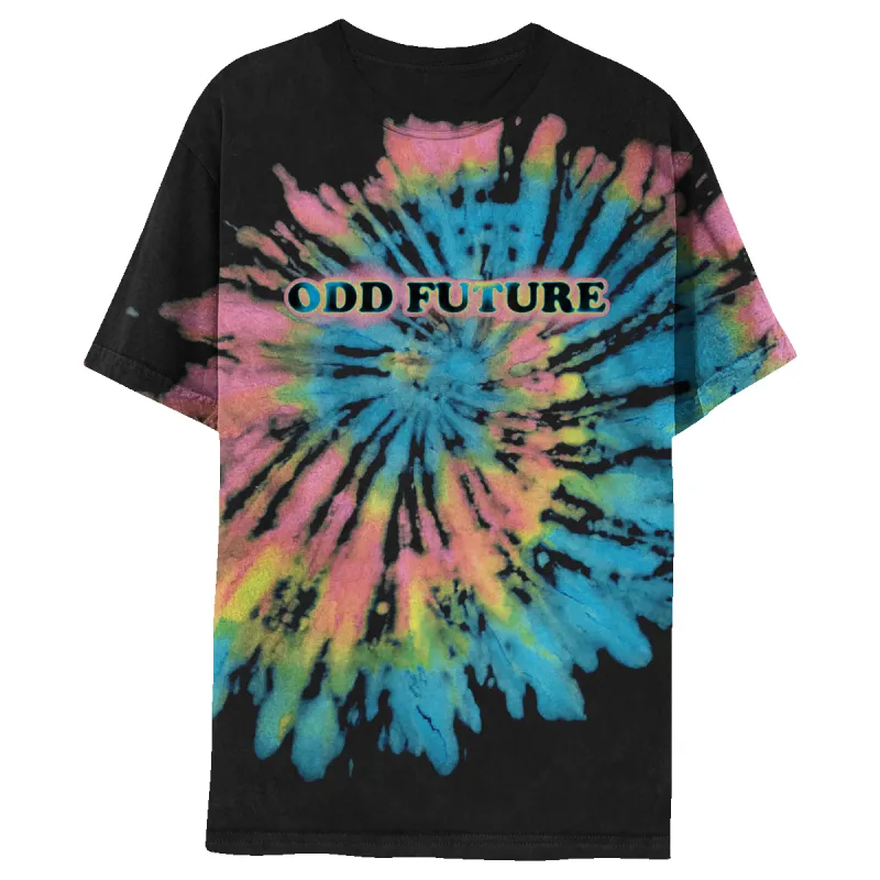 Multi Spiral T-shirt - Black/Multi Tie Dye sold by Odd Future