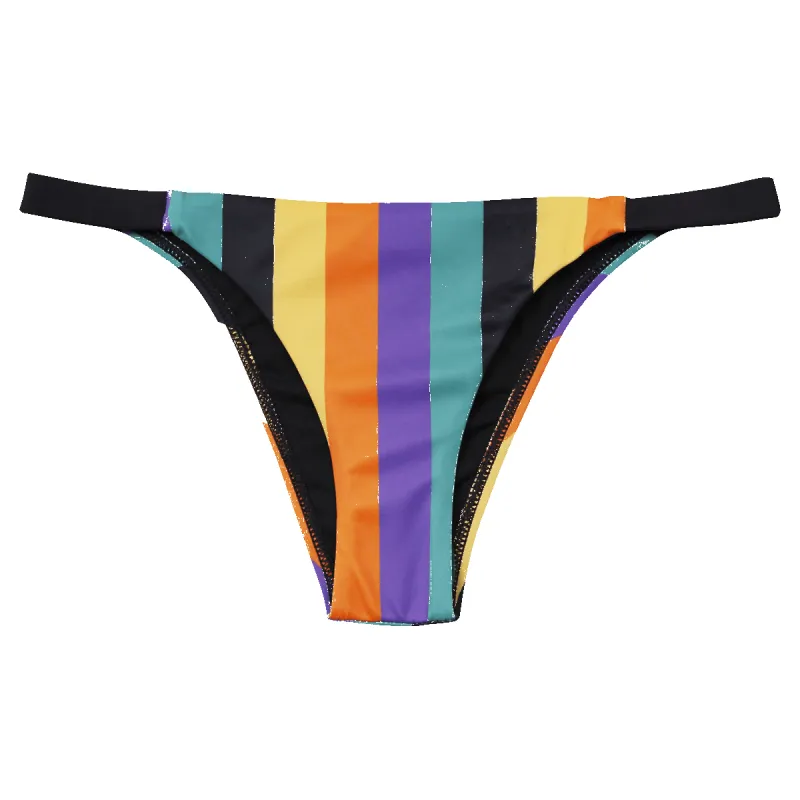 Striped Bikini Bottom - Black/ Multi sold by Odd Future