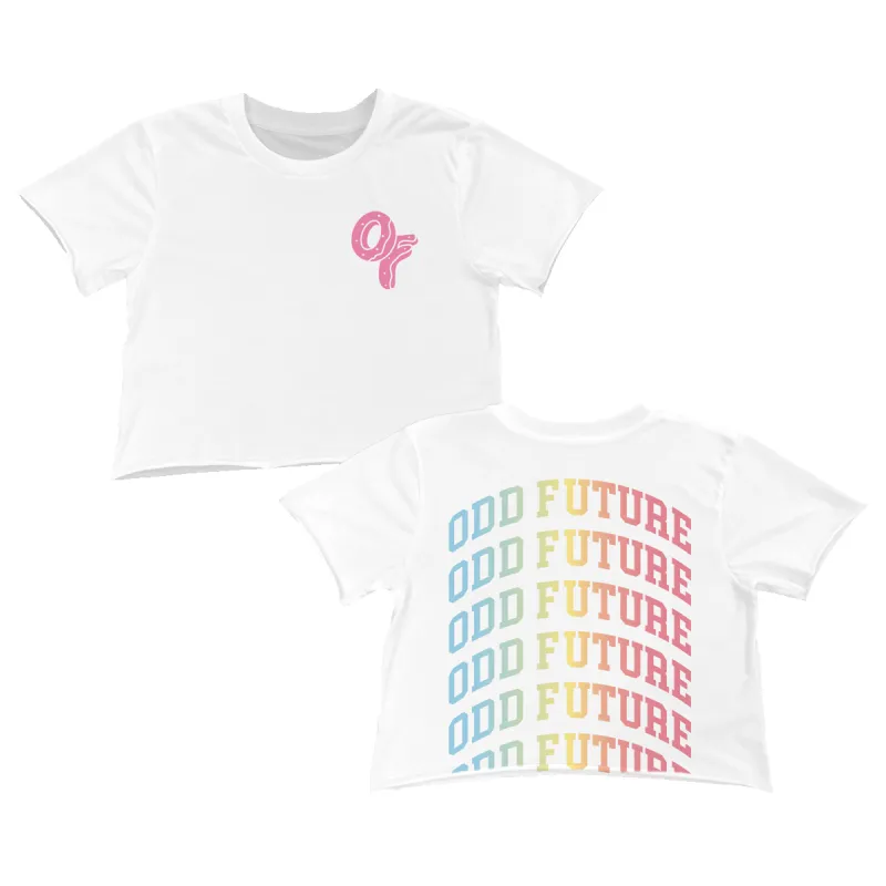 Repeat Rainbow Crop Shirt - White sold by Odd Future