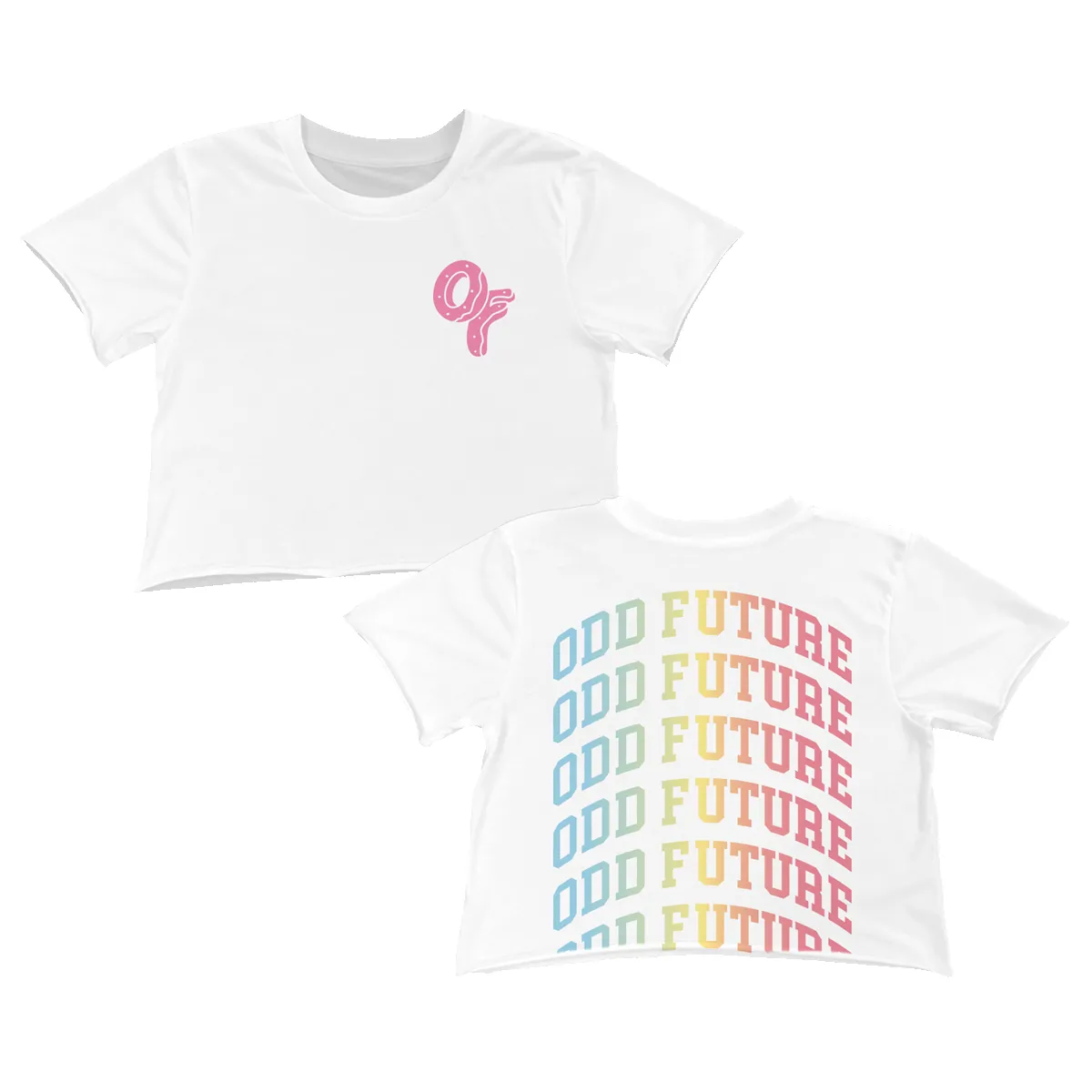 Repeat Rainbow Crop Shirt - White sold by Odd Future