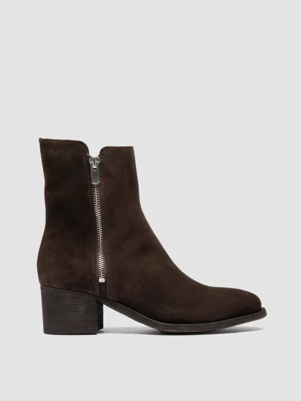 DENNER 103 - Dark Brown Suede Booties sold by Officine Creative