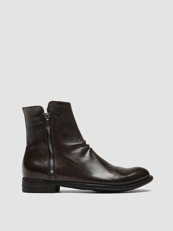 LEXIKON 096 - Brown Leather Ankle Boots sold by Officine Creative
