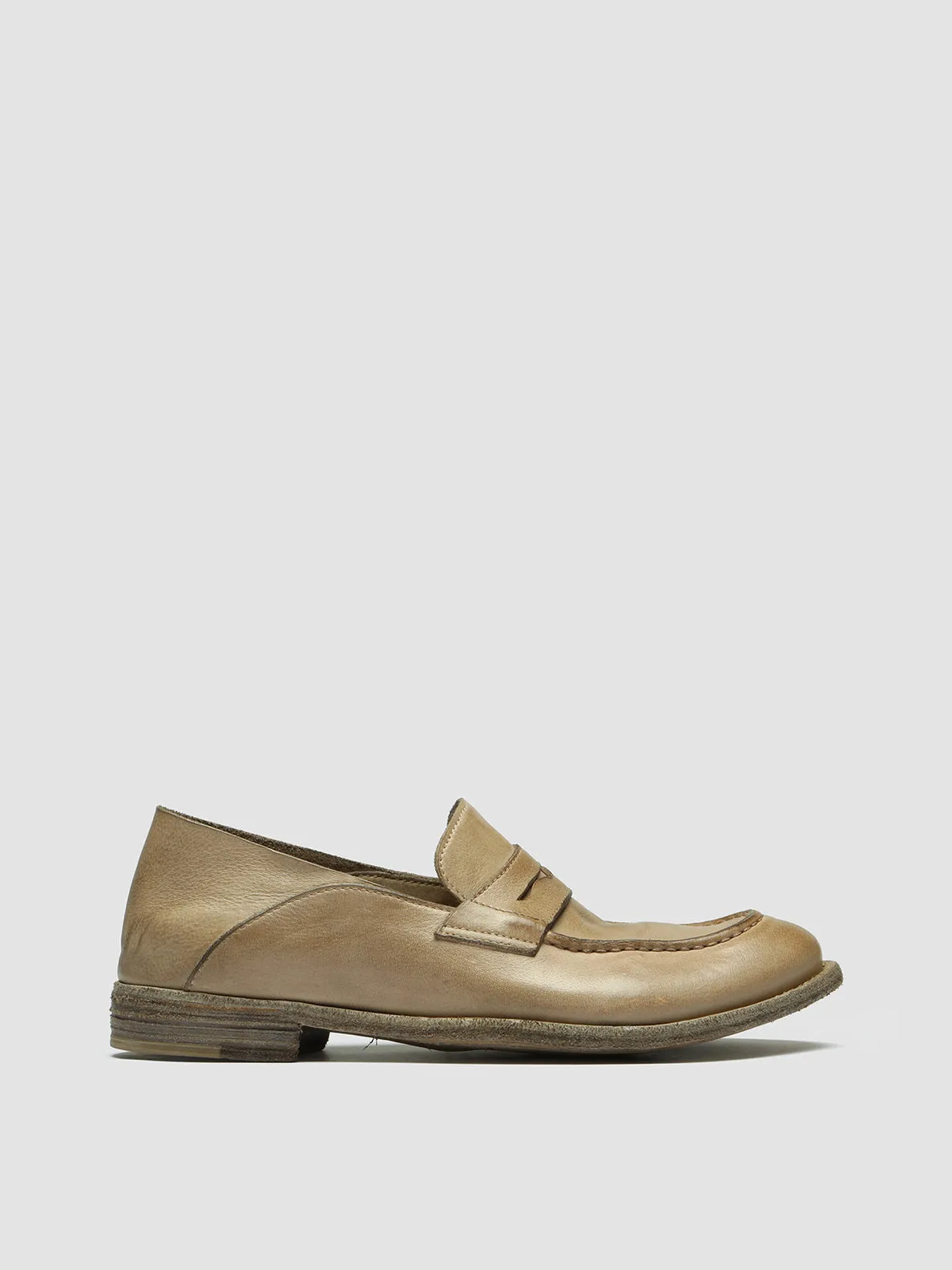 LEXIKON 516 - Taupe Leather Loafers sold by Officine Creative