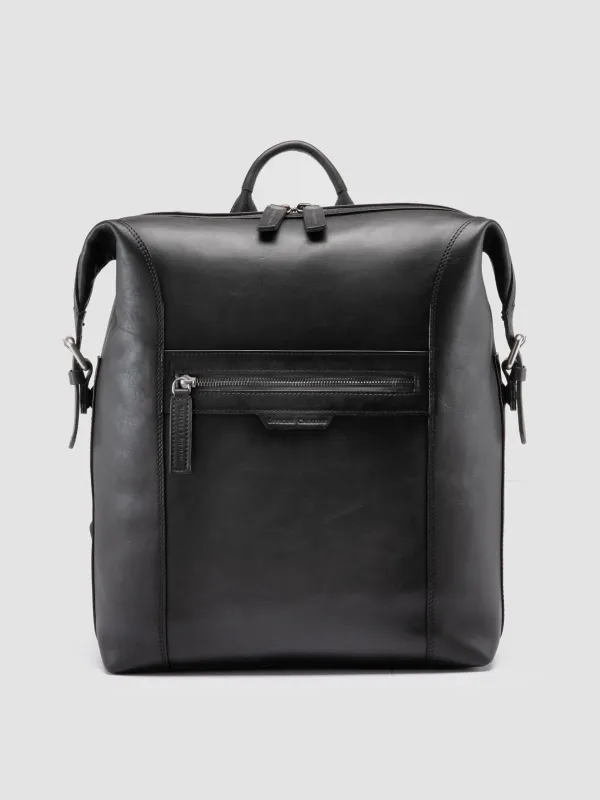 JULES 005 - Dark Grey Leather Backpack made by Officine Creative