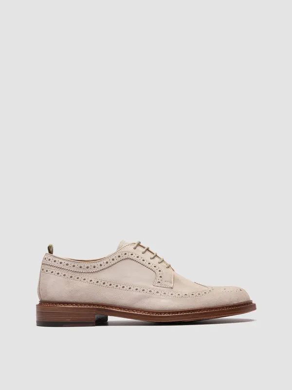 ASTON 003 - Ivory Suede Derby Shoes sold by Officine Creative