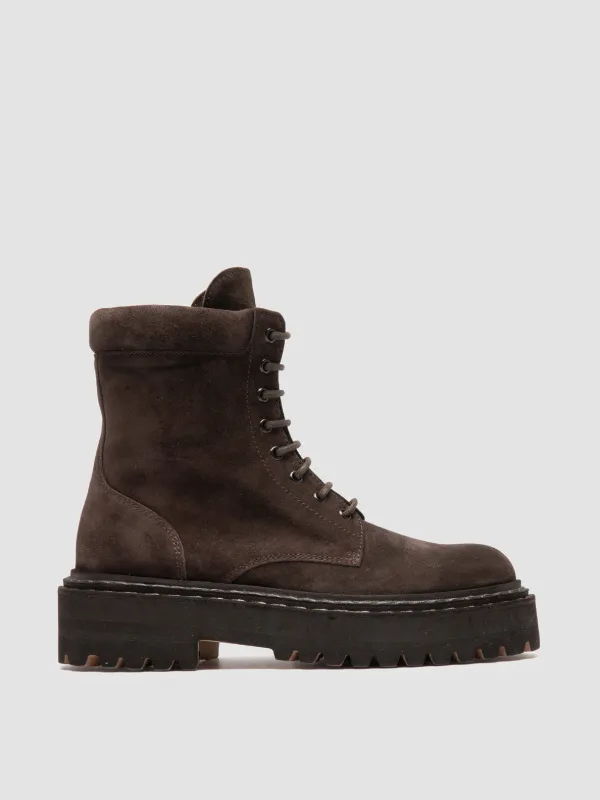 BLOSSOM 006 - Brown Suede Lace-up Boots sold by Officine Creative