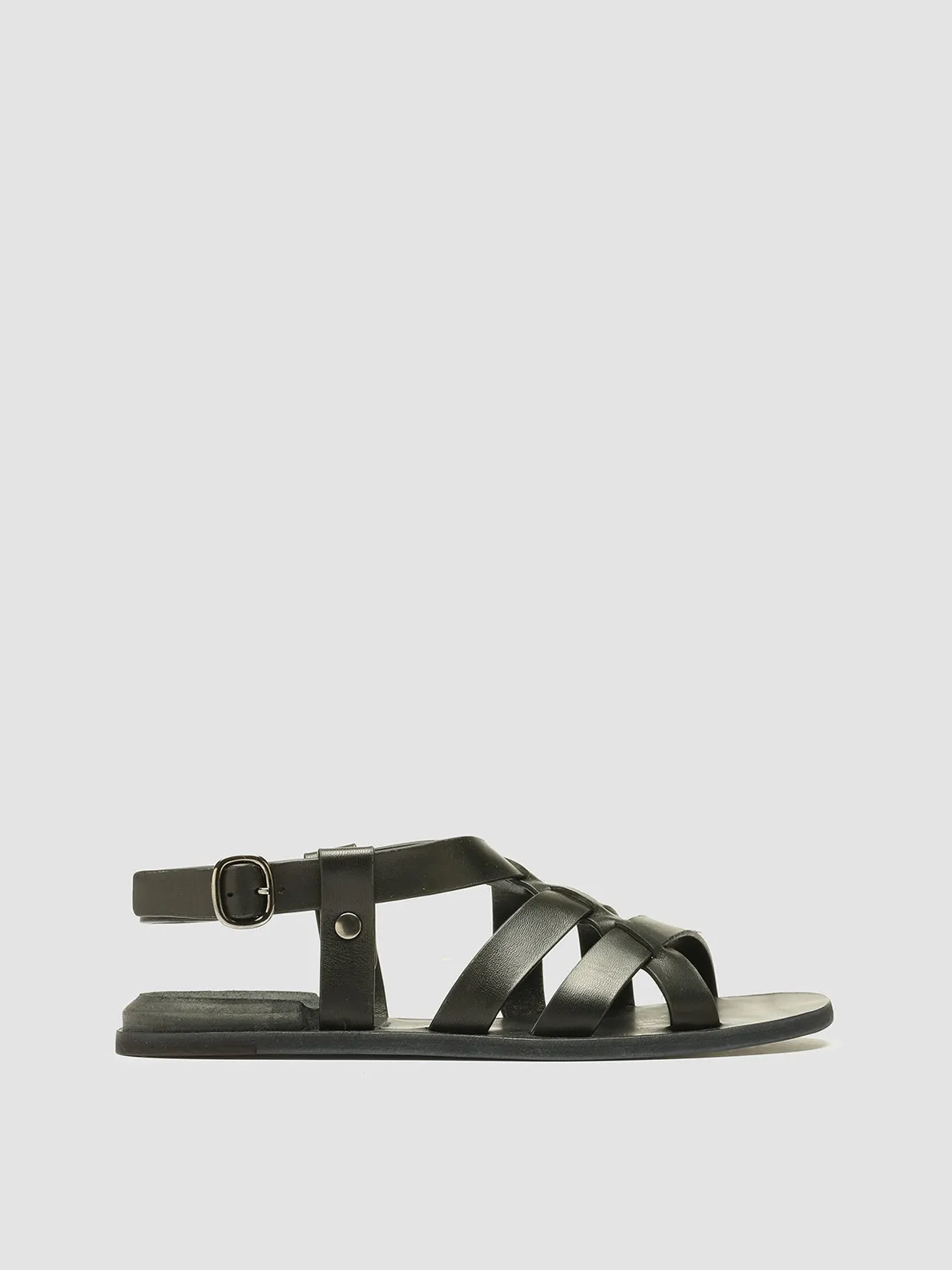 CONTRAIRE 100 - Black Nappa Leather Sandals sold by Officine Creative