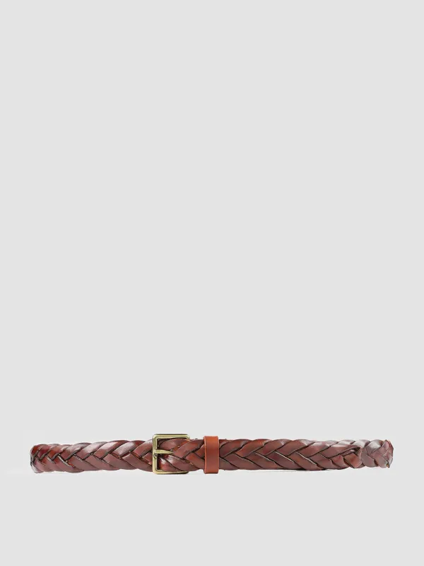 OC STRIP 20 - Brown Woven Leather Belt sold by Officine Creative