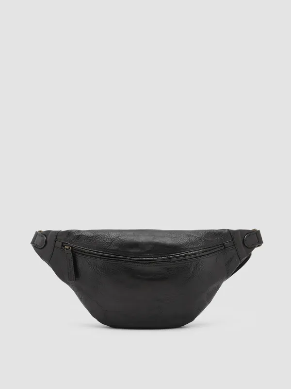 RARE 28 - Black Leather Waist Belt sold by Officine Creative