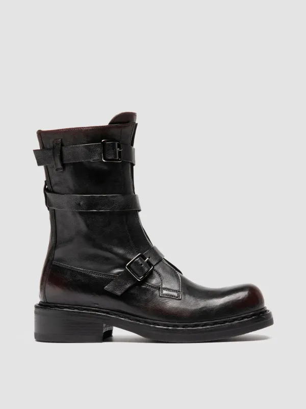 DAKOTA 004 - Dark Burgundy Leather Zipped Boots sold by Officine Creative