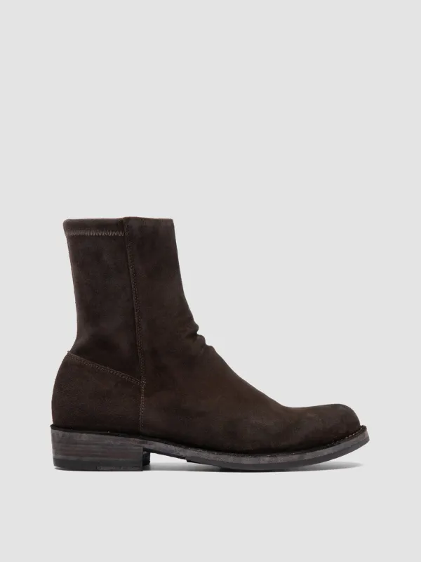 LEGRAND 171 - Dark Brown Suede Zipped Boots made by Officine Creative