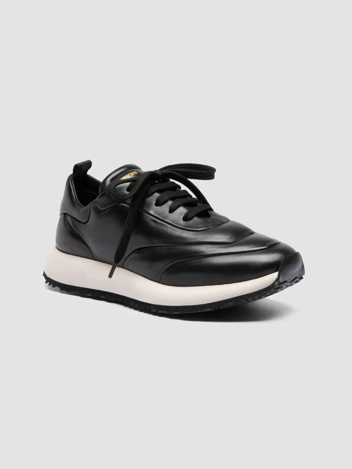 SOLSTICE 101 - Black Leather Low Top Sneakers sold by Officine Creative product image thumbnail 3