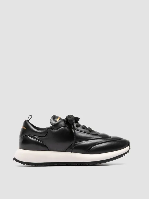 SOLSTICE 101 - Black Leather Low Top Sneakers sold by Officine Creative