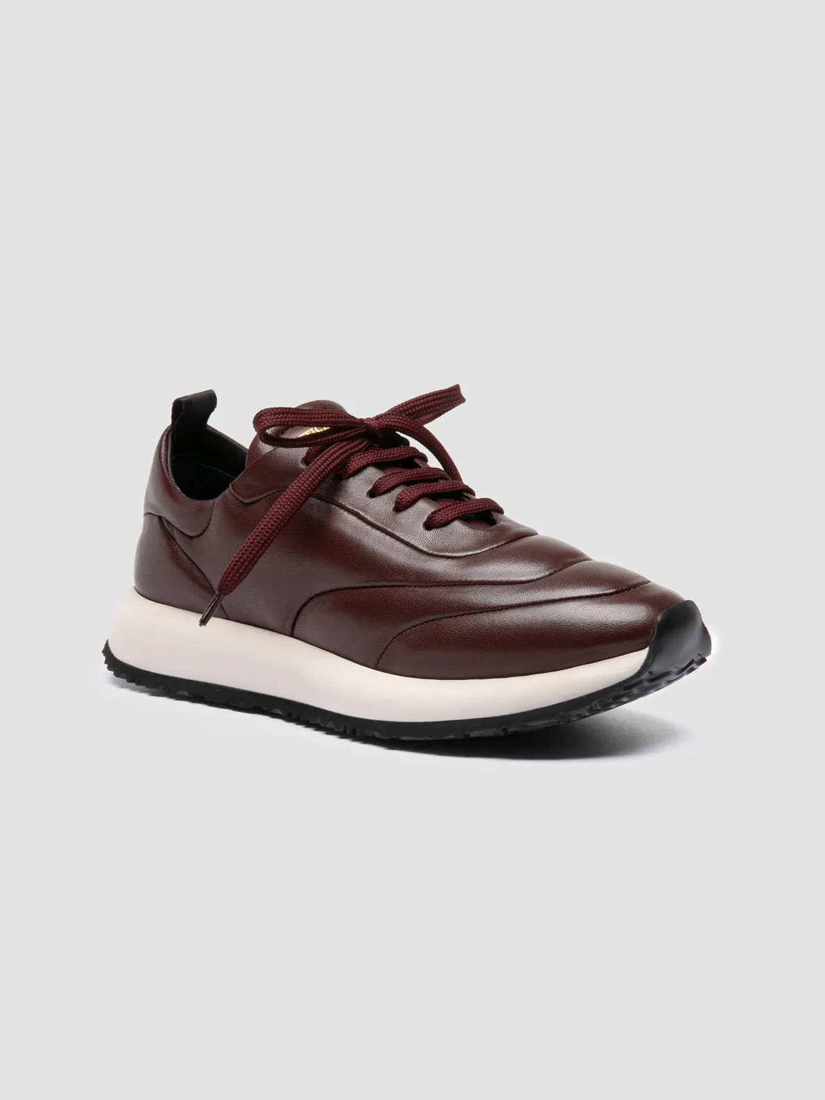 SOLSTICE 101 - Burgundy Leather Low Top Sneakers sold by Officine Creative product image thumbnail 3