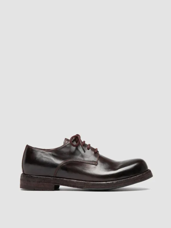 BULLA DD 311 - Burgundy Leather Derby Shoes sold by Officine Creative