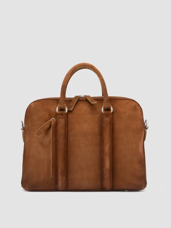 QUENTIN 019 - Light Brown Suede Briefcase sold by Officine Creative