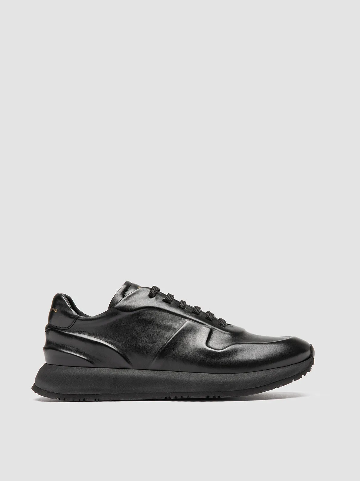 PERSPECTIVE 001 - Black Leather Low Top Sneakers sold by Officine Creative
