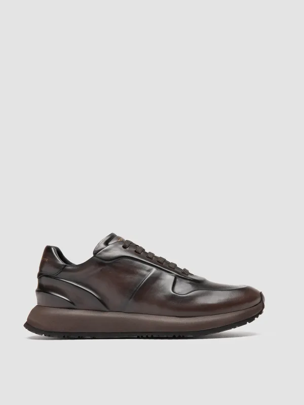 PERSPECTIVE 001 - Dark Brown Leather Sneakers sold by Officine Creative