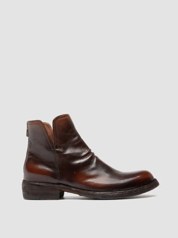 LEGRAND 169 - Brown Leather Zipped Boots made by Officine Creative