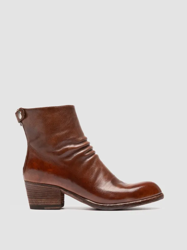 WADE 002 - Brown Leather Zipped Boots made by Officine Creative
