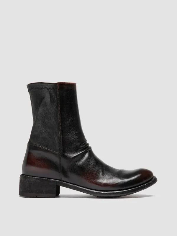 LISON 041 - Dark Burgundy Leather Ankle Boots sold by Officine Creative
