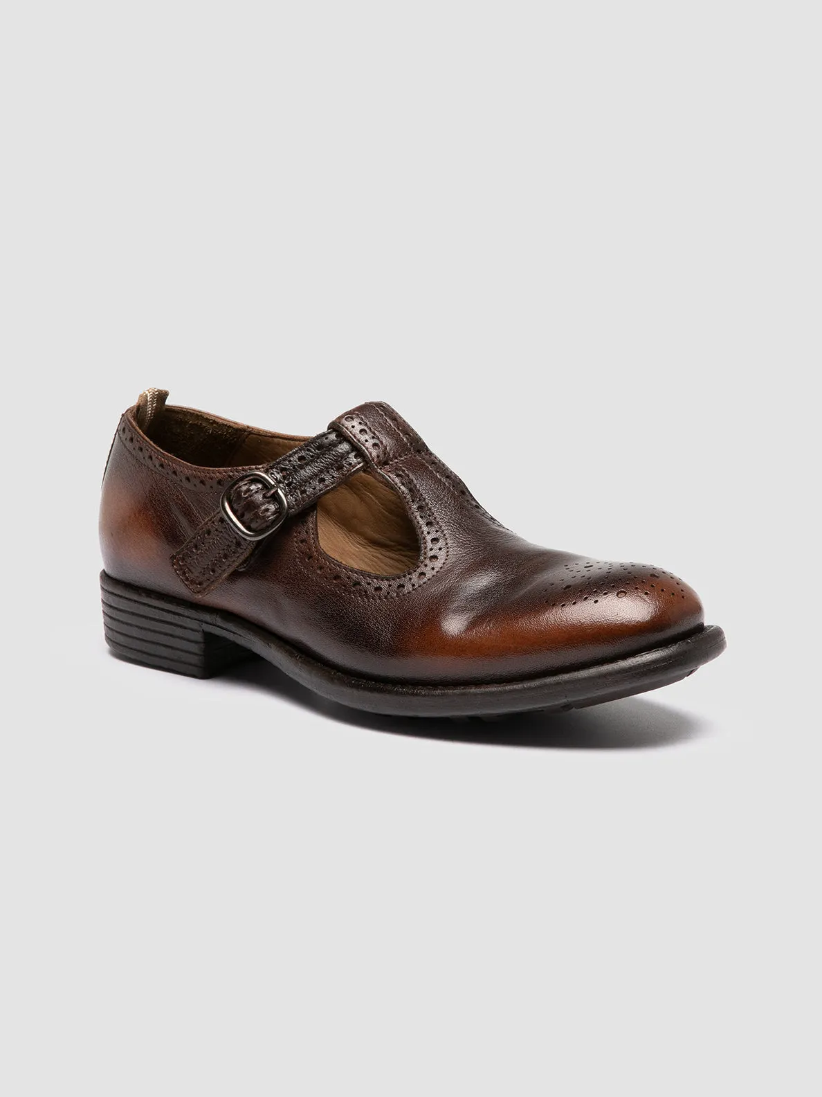 CALIXTE 071 - Dark Brown Leather T-Bar Shoes sold by Officine Creative product image thumbnail 3