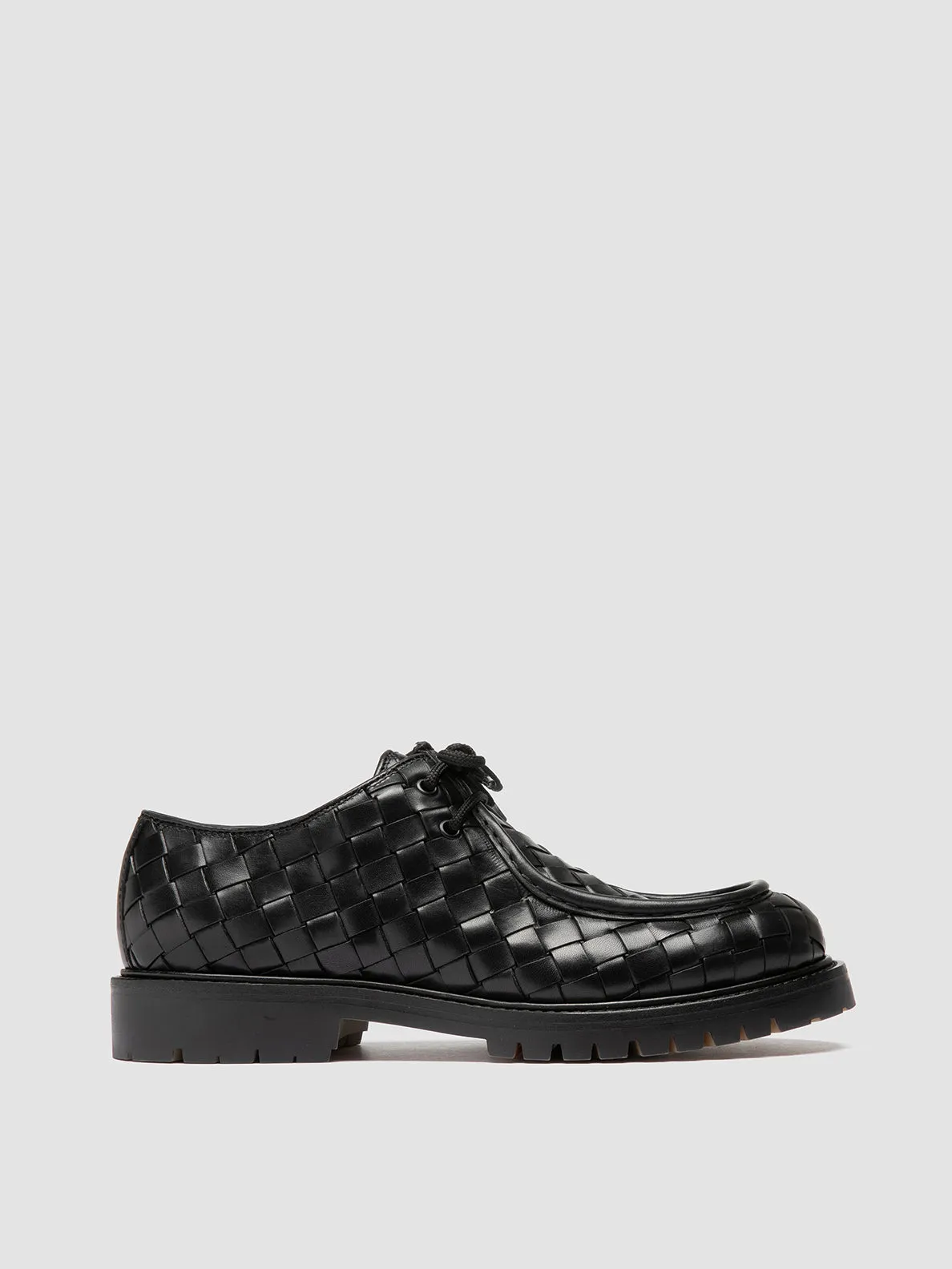 BOSS 015 - Black Leather Derby Shoes sold by Officine Creative