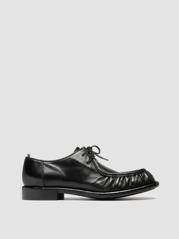RUGGED 010 - Black Leather Derby Shoes sold by Officine Creative